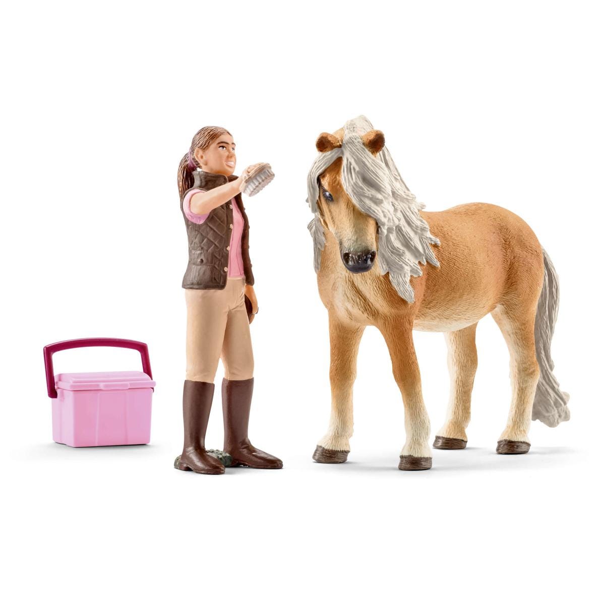 Schleich Pferdepflegerin mit Island Pony Stute