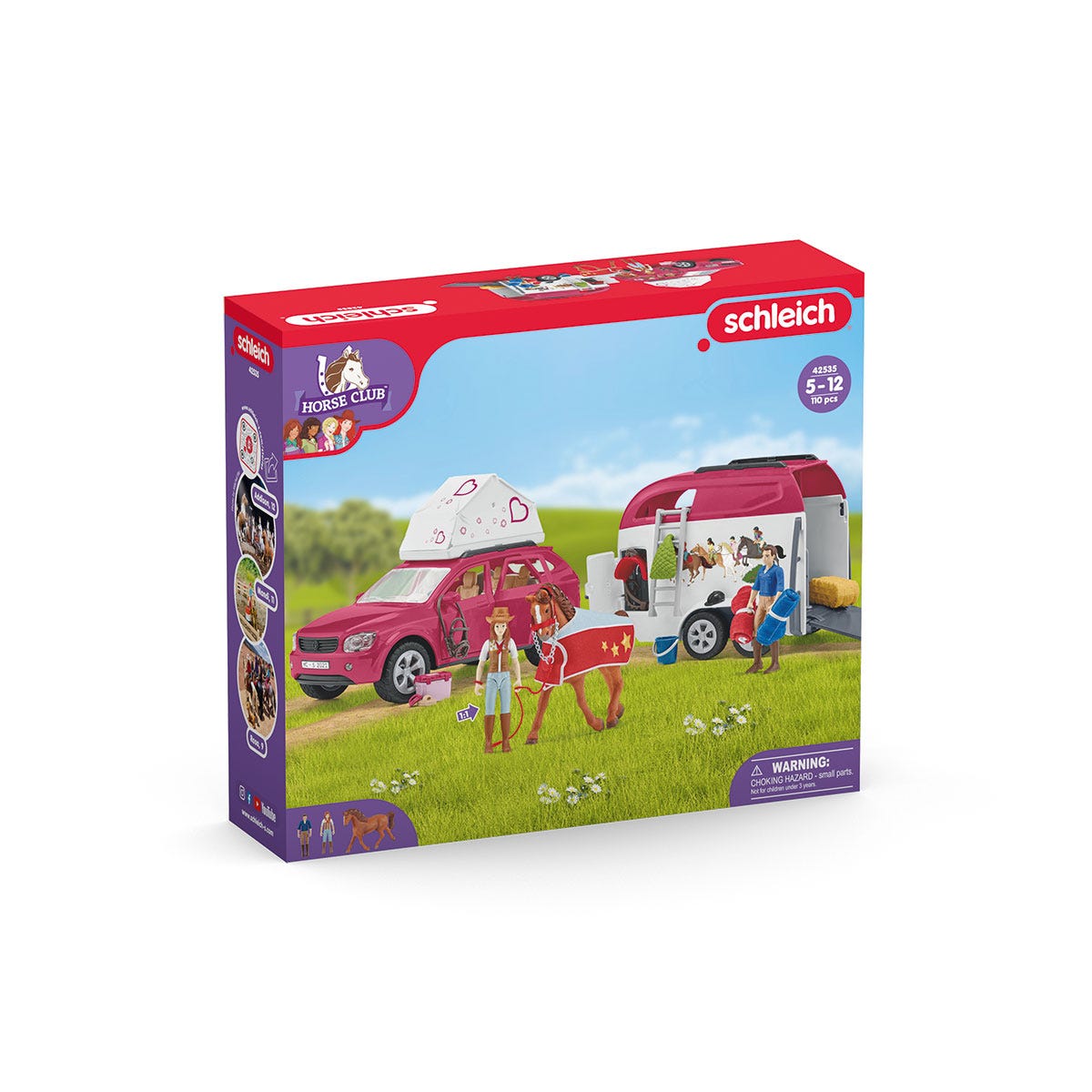 schleich auto zelt Abenteuer mit Auto und Pferdeanhänger 42535 HORSE CLUB
