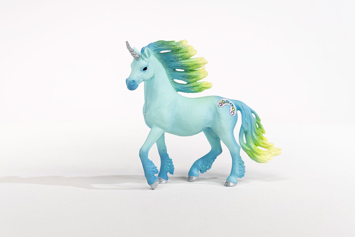 Collecta Einhorn Hengst Figur – Blau, Handbemalt, Detailgetreu, Für Kinder Ab 3 Jahren